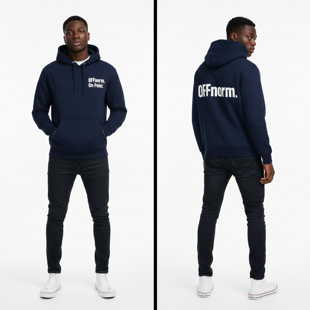 On Point Heavyweight Hoodie-Navy Blue