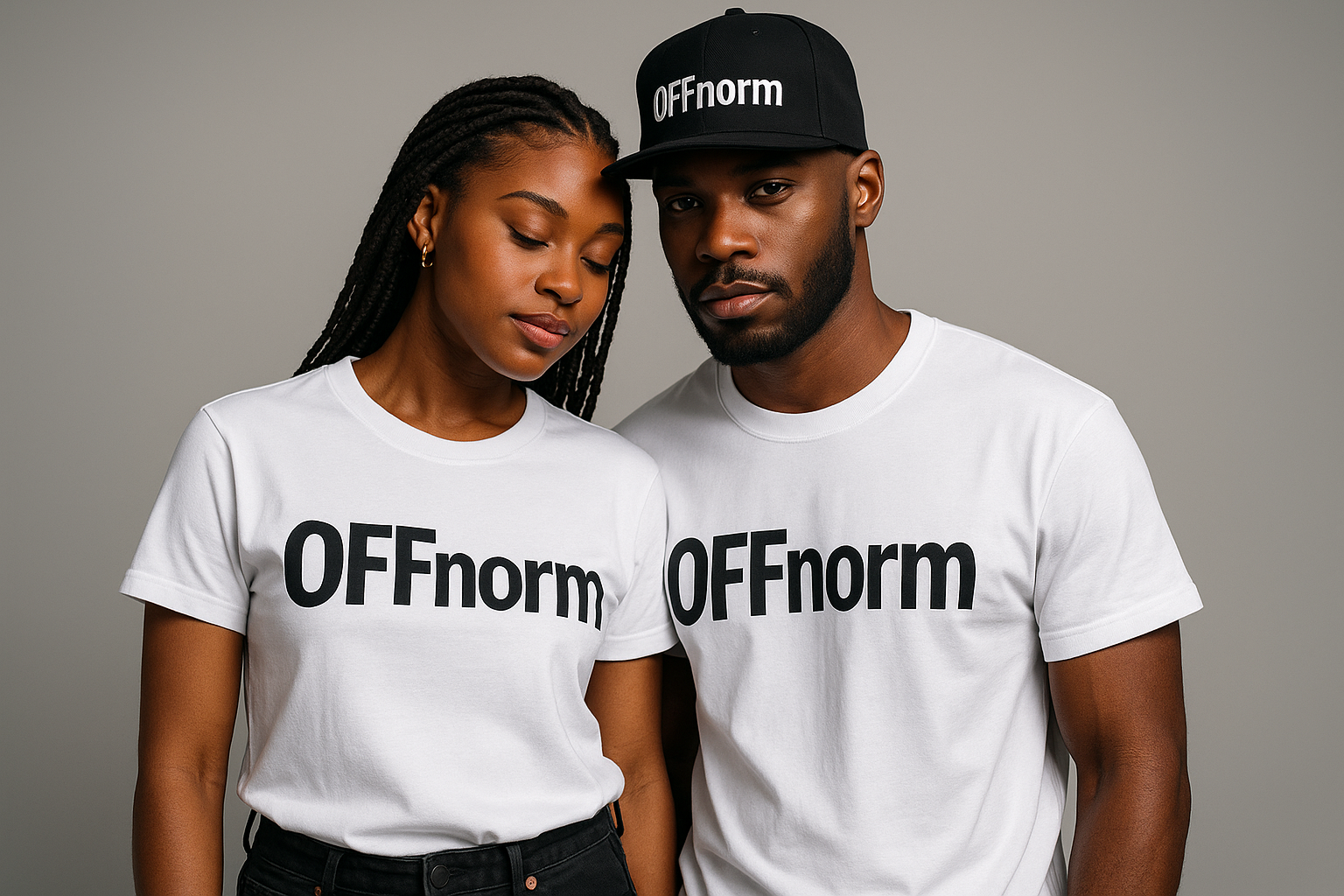 Add a black SnapBack hat to the guy that say Offnorm 